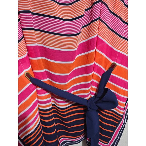 Michael Michael Kors Blouse Womens Striped Belted Batwing Sleeve Top L/XL (916) - Picture 3 of 7